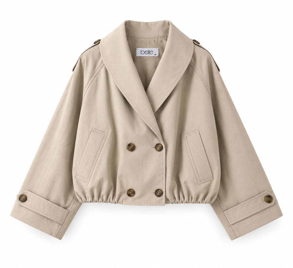 Balloon Trench Jacket in Beige