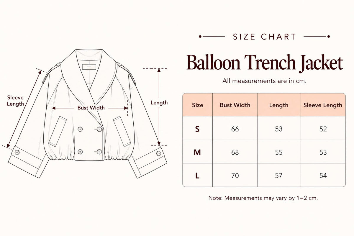 Balloon Trench Jacket in Brown