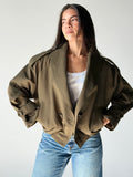 Balloon Trench Jacket in Olive