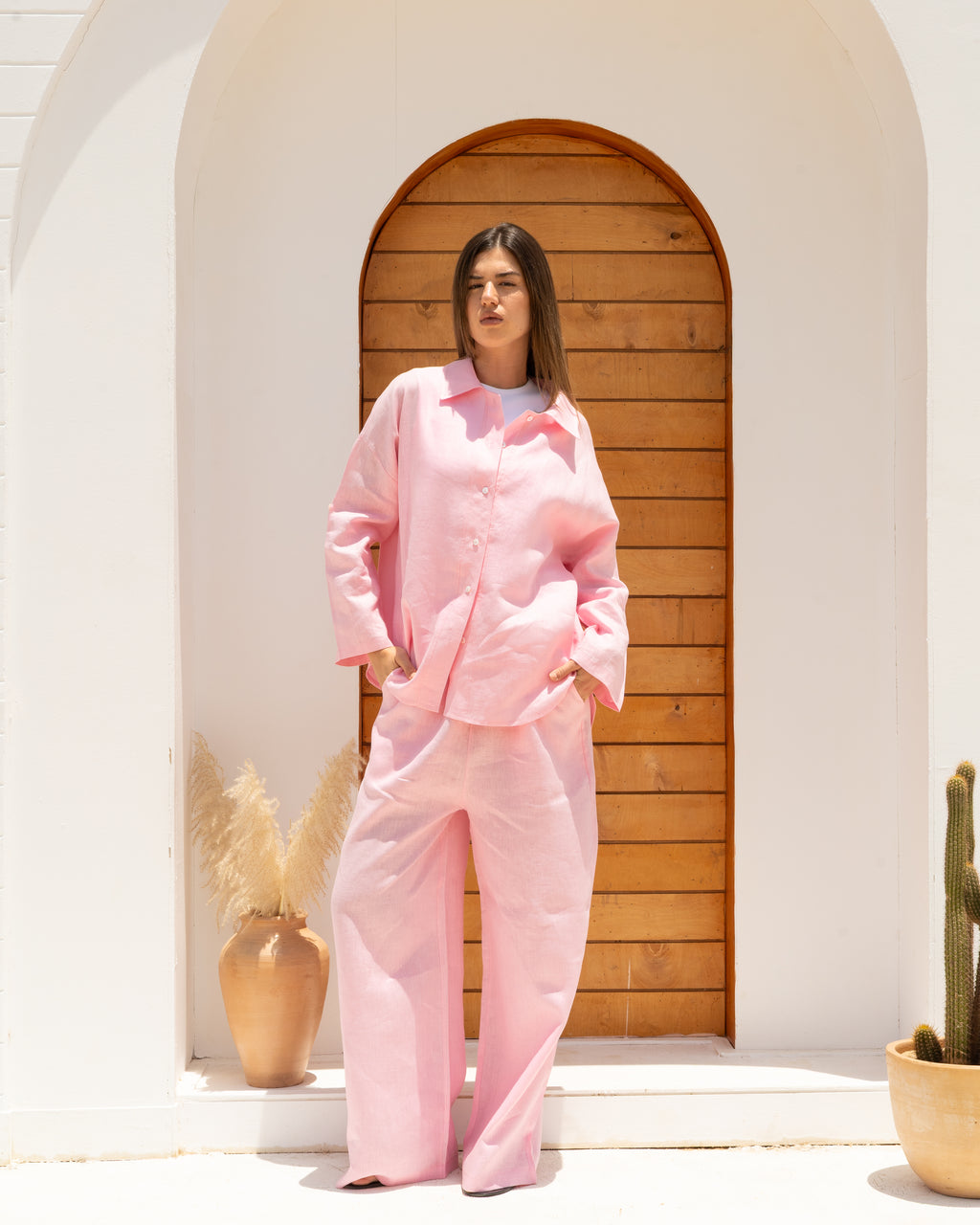 Linen Shirt In Pink