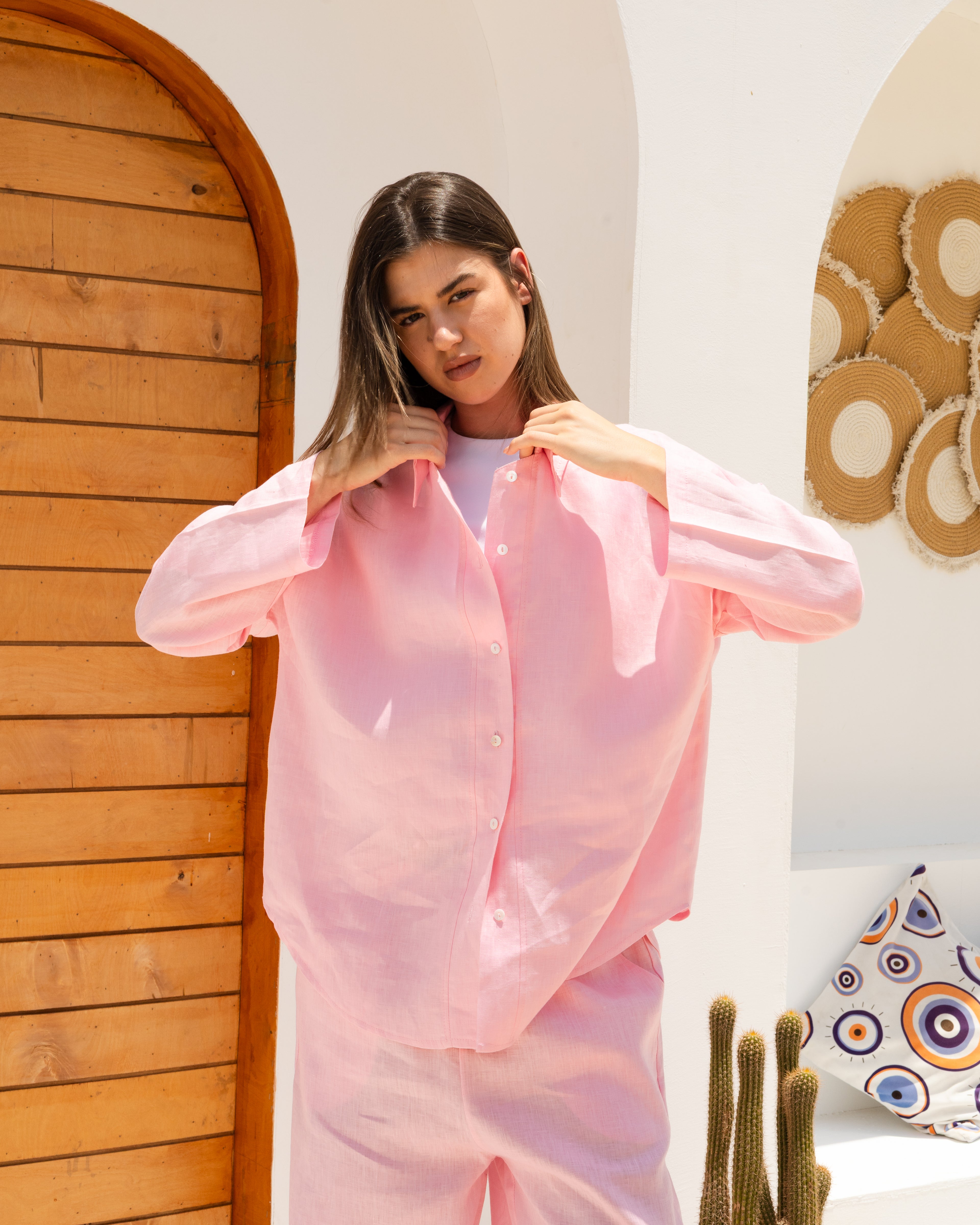 Linen Shirt In Pink