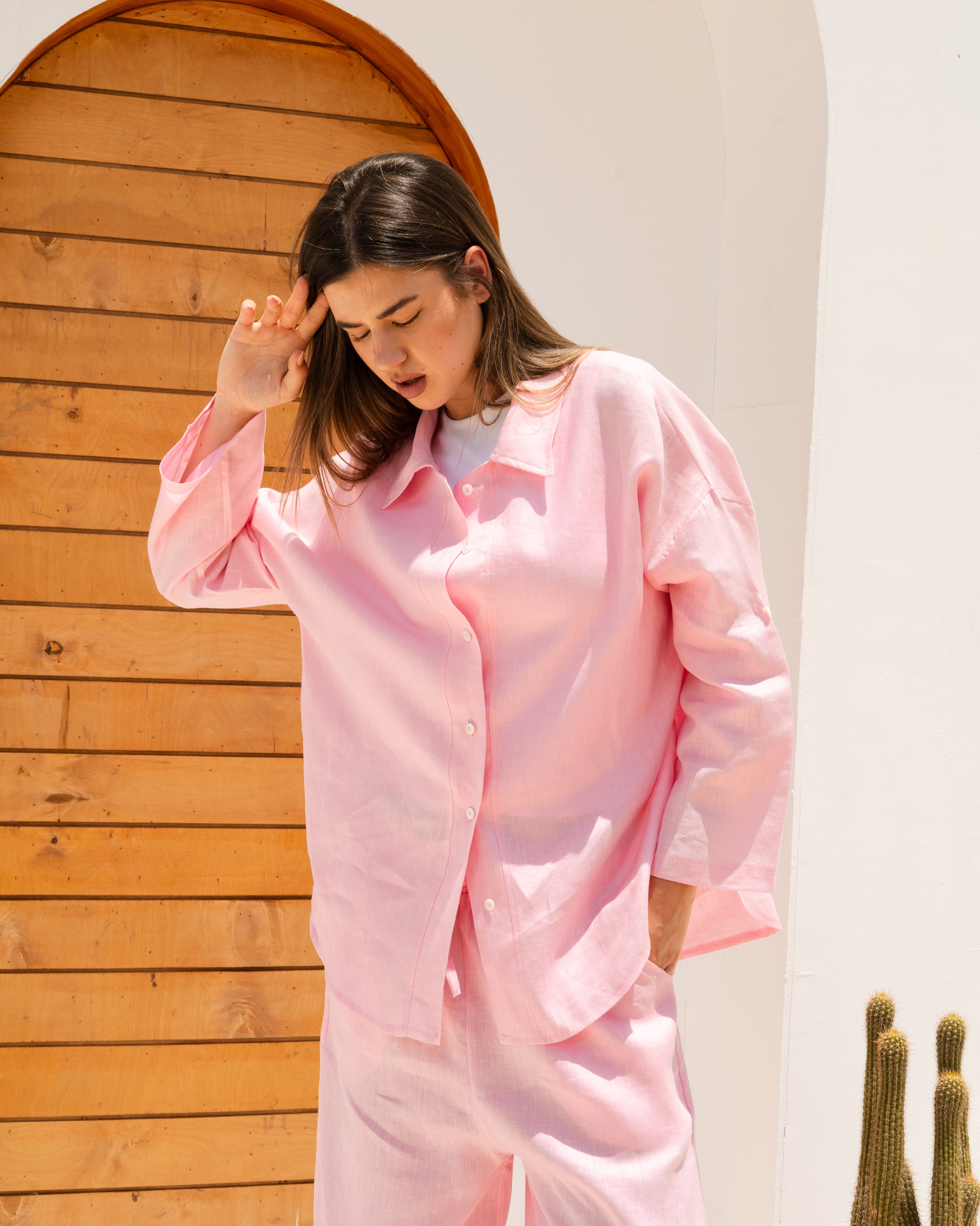 Linen Shirt In Pink