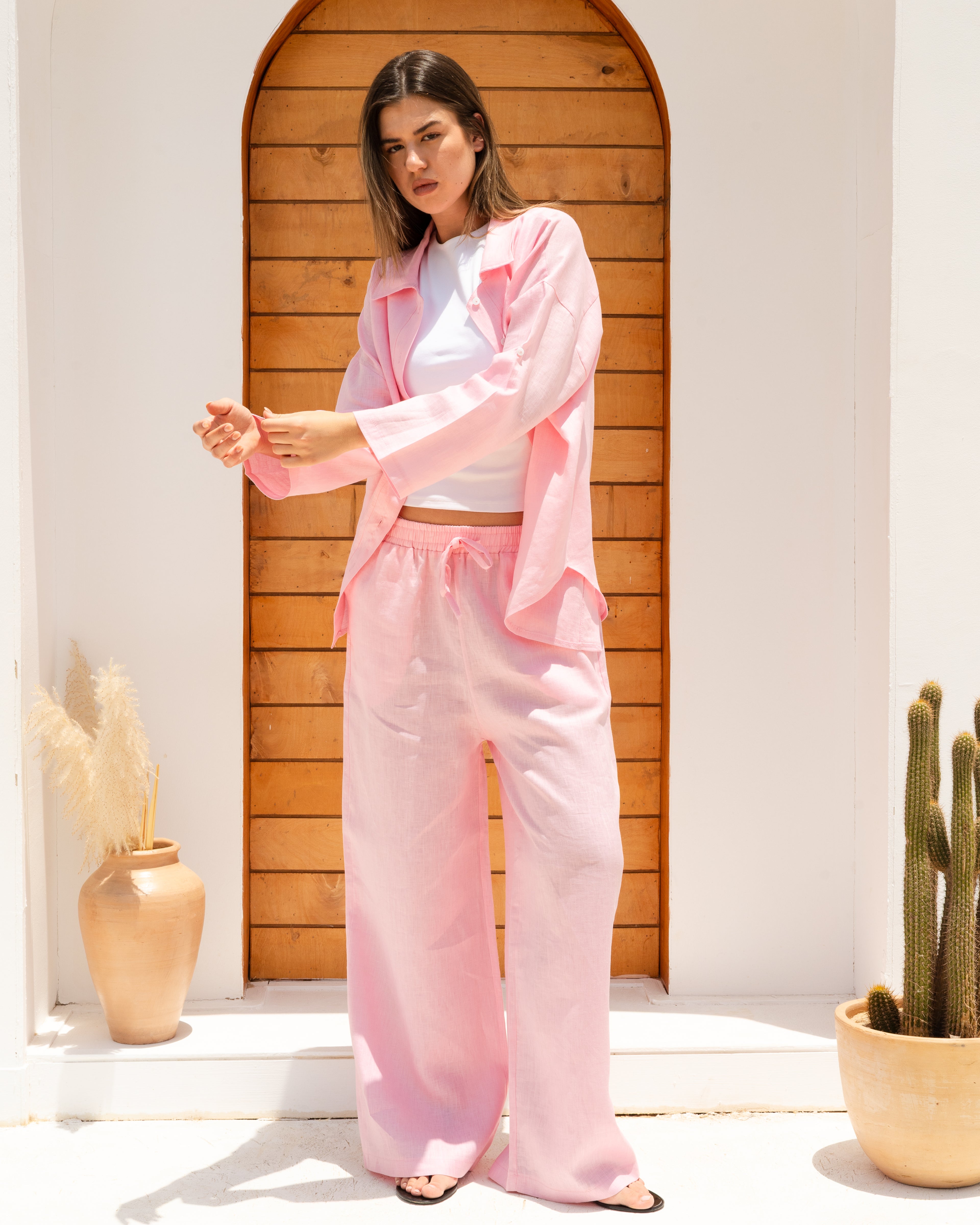 Linen Shirt In Pink