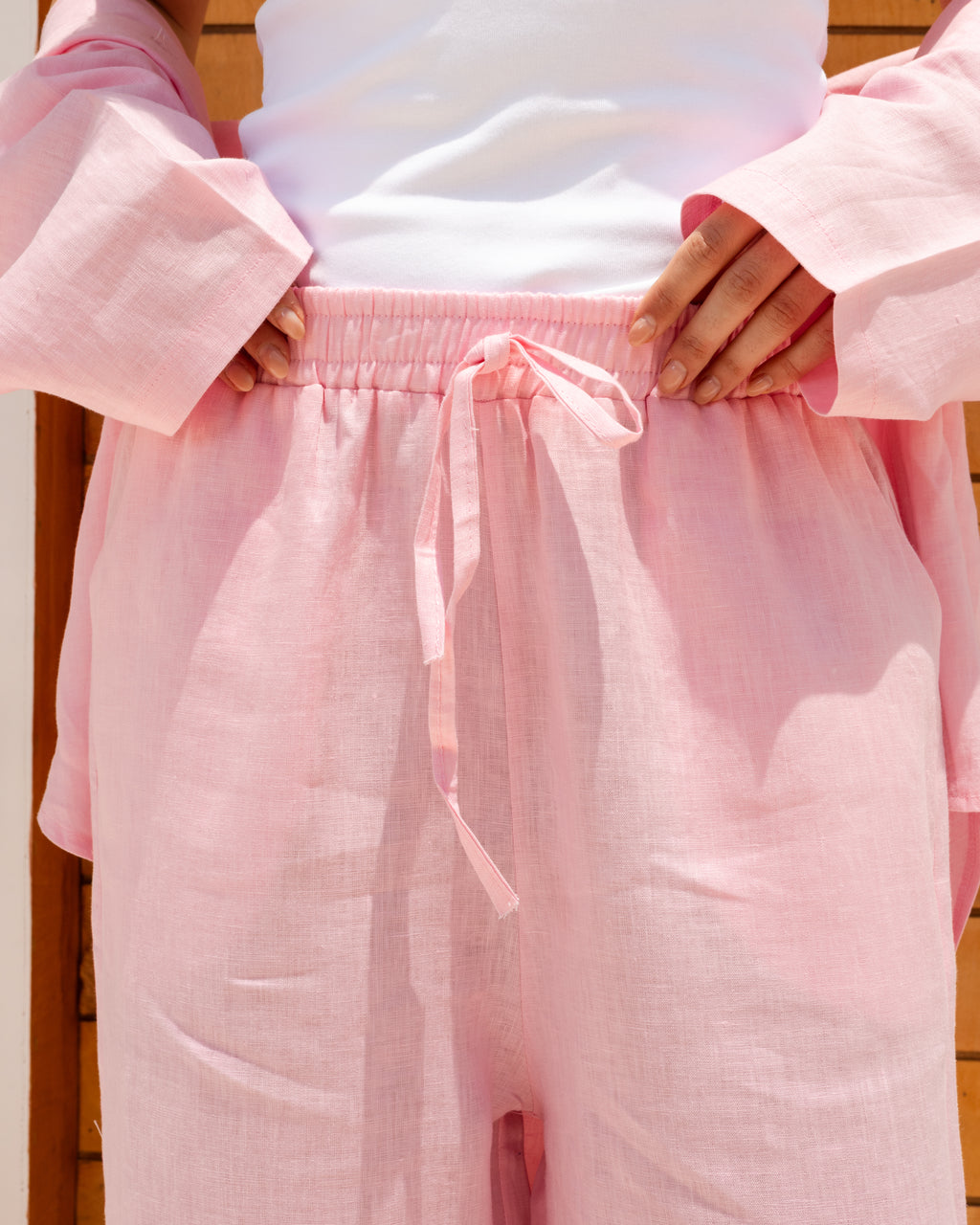 Linen Pants In Pink