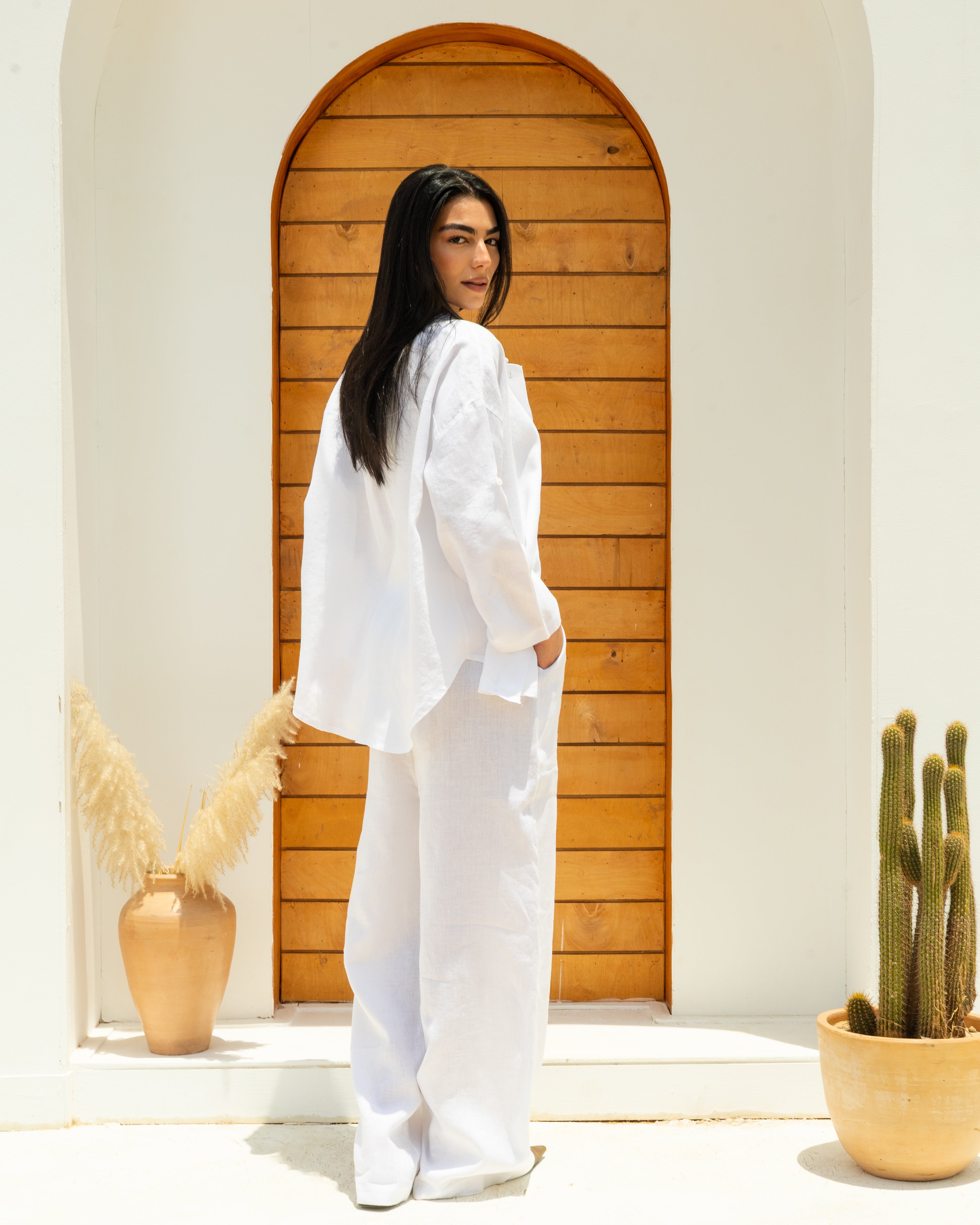 Linen Shirt In White