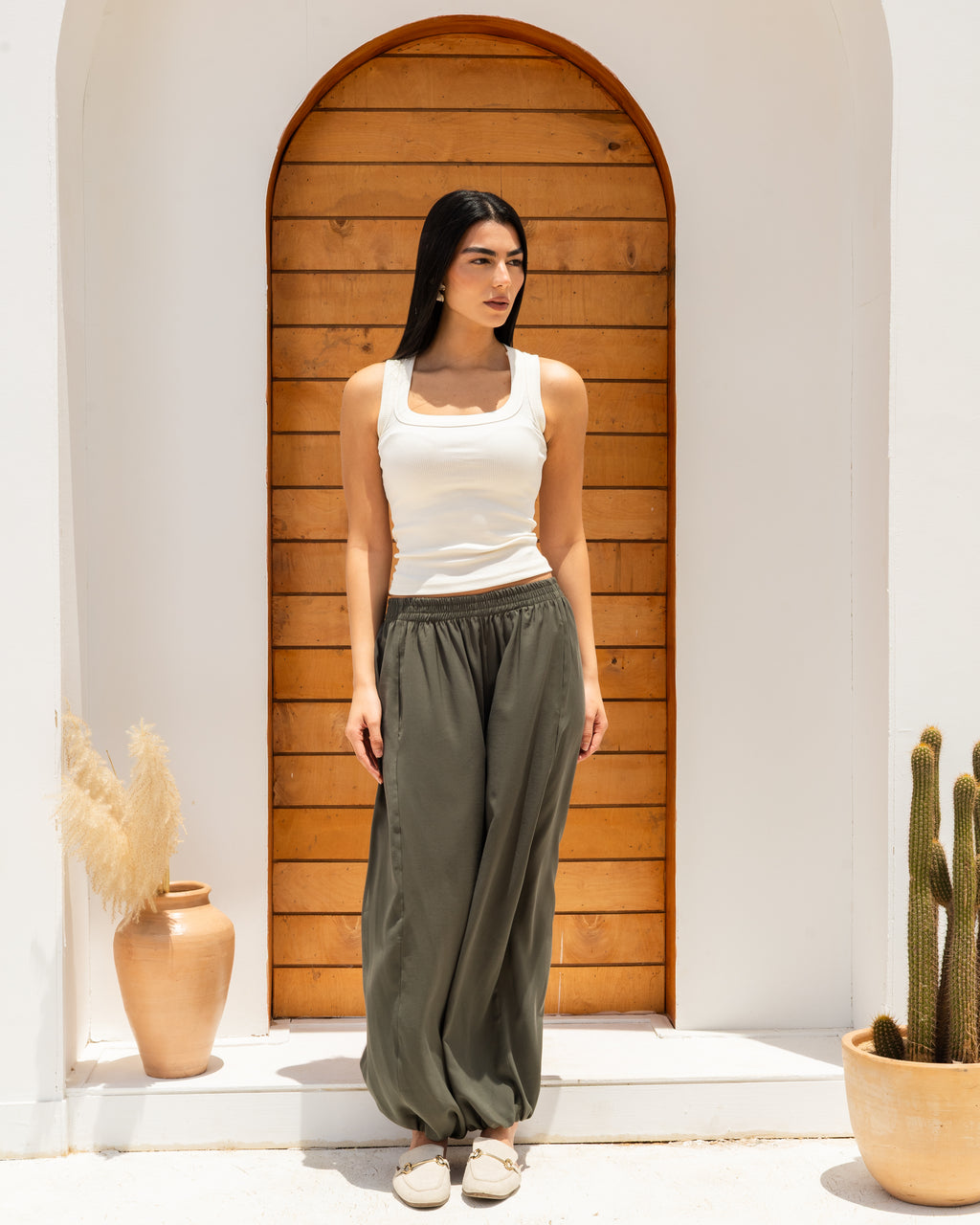 Balloon Pants In Olive