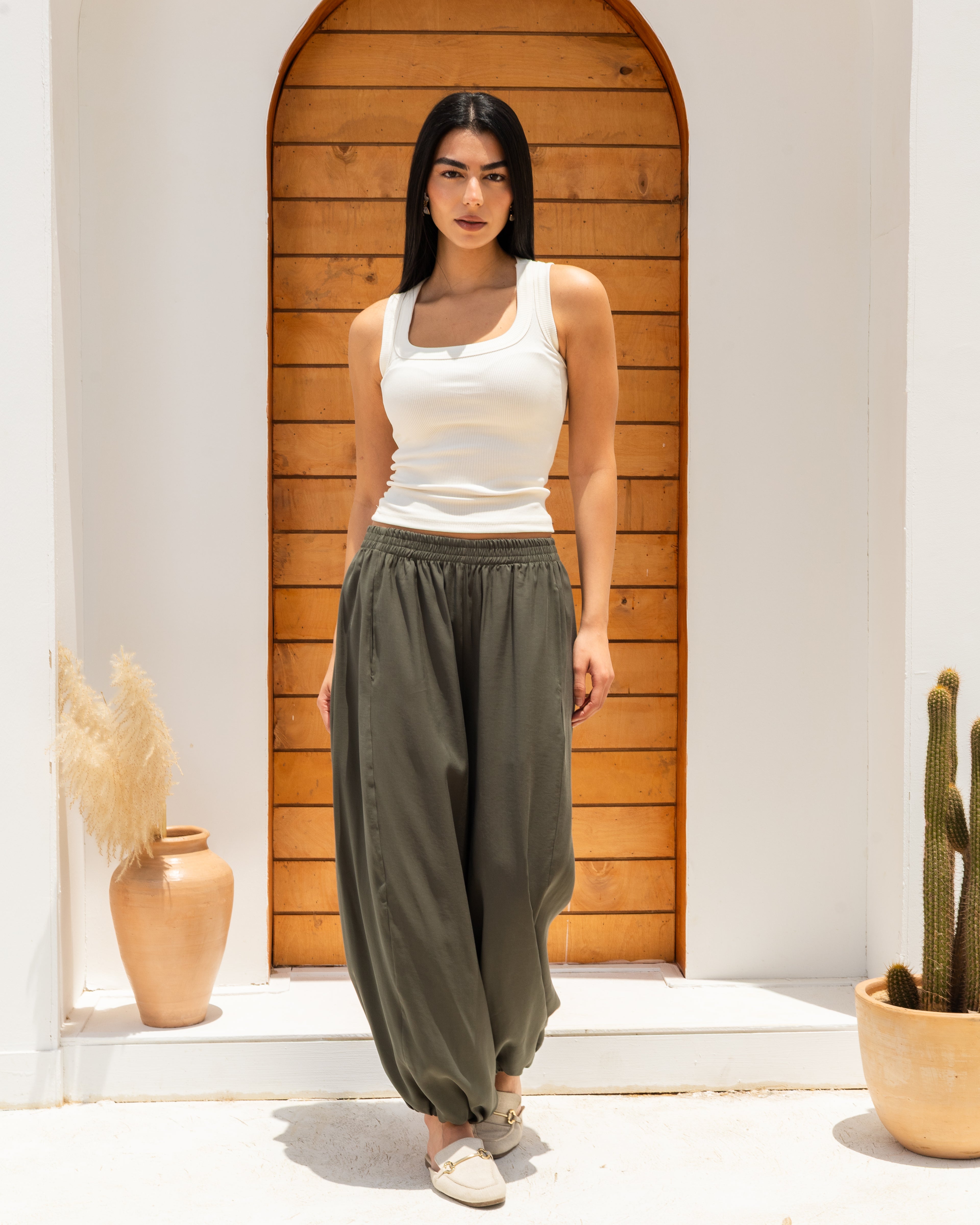 Balloon Pants In Olive