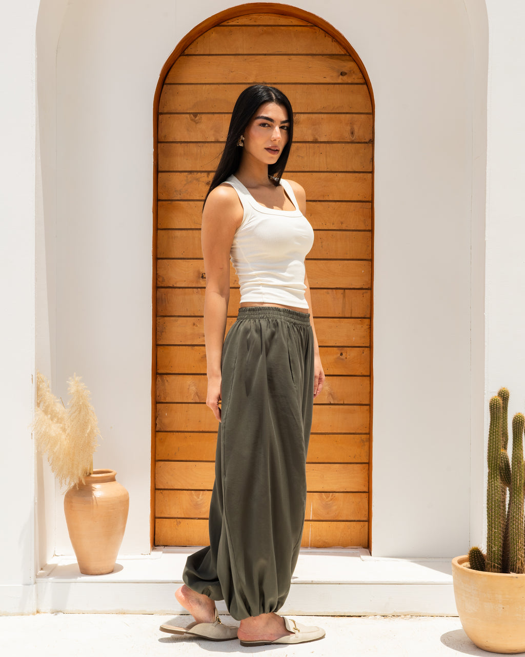 Balloon Pants In Olive
