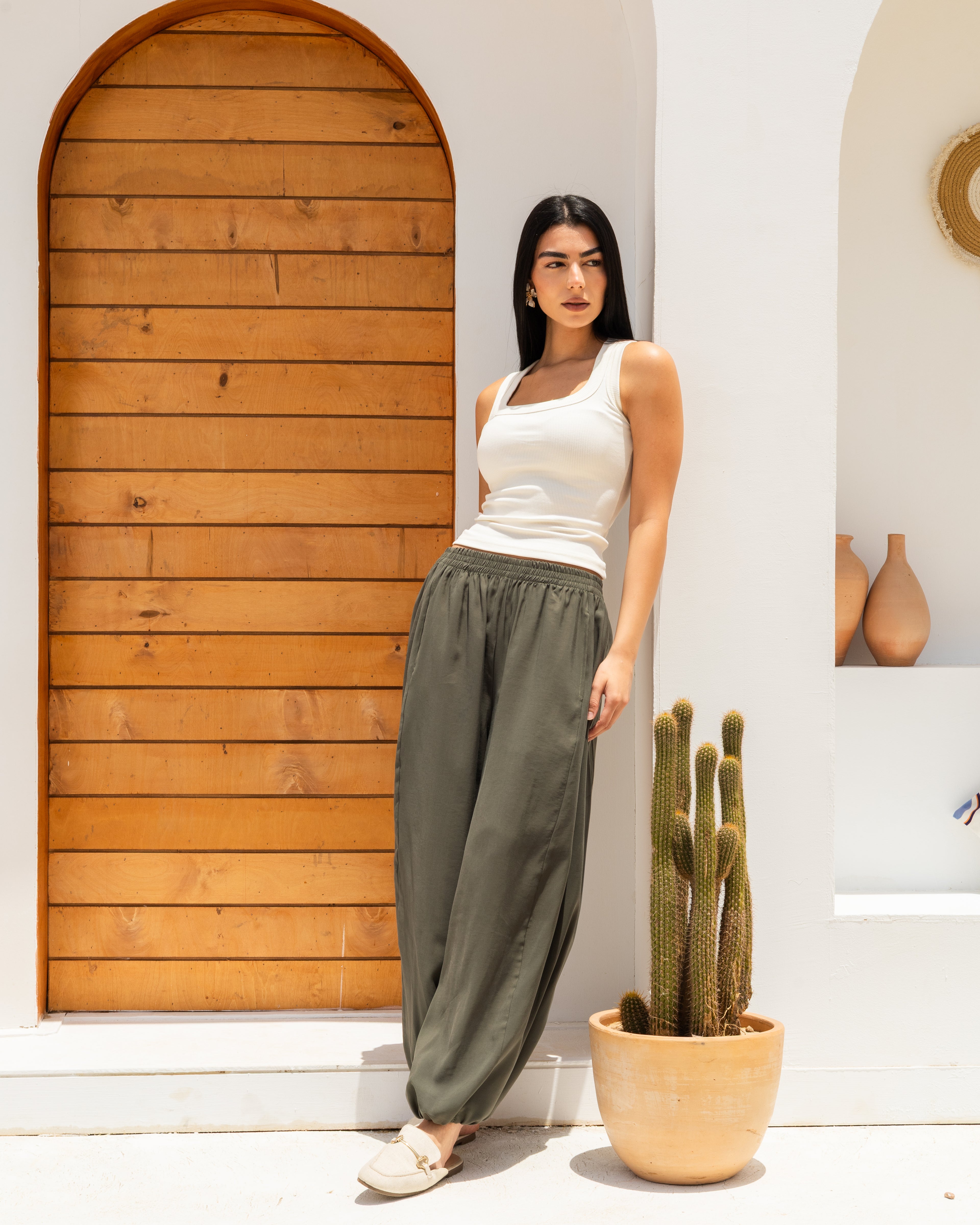 Balloon Pants In Olive