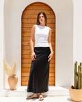 Satin Skirt In Black
