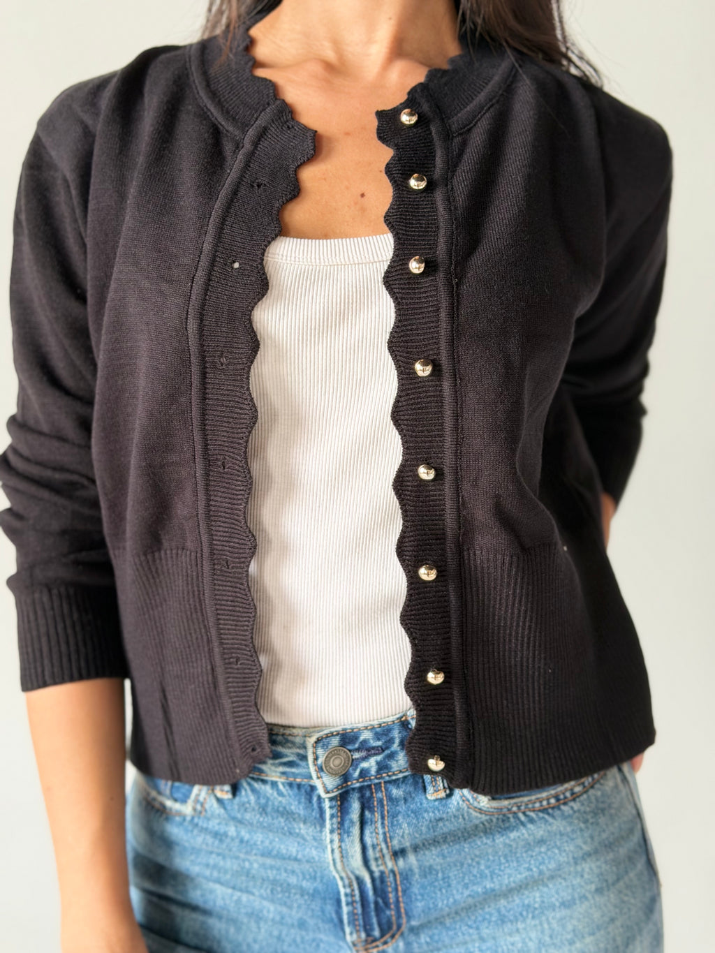 Soft Knit Cardigan in Black