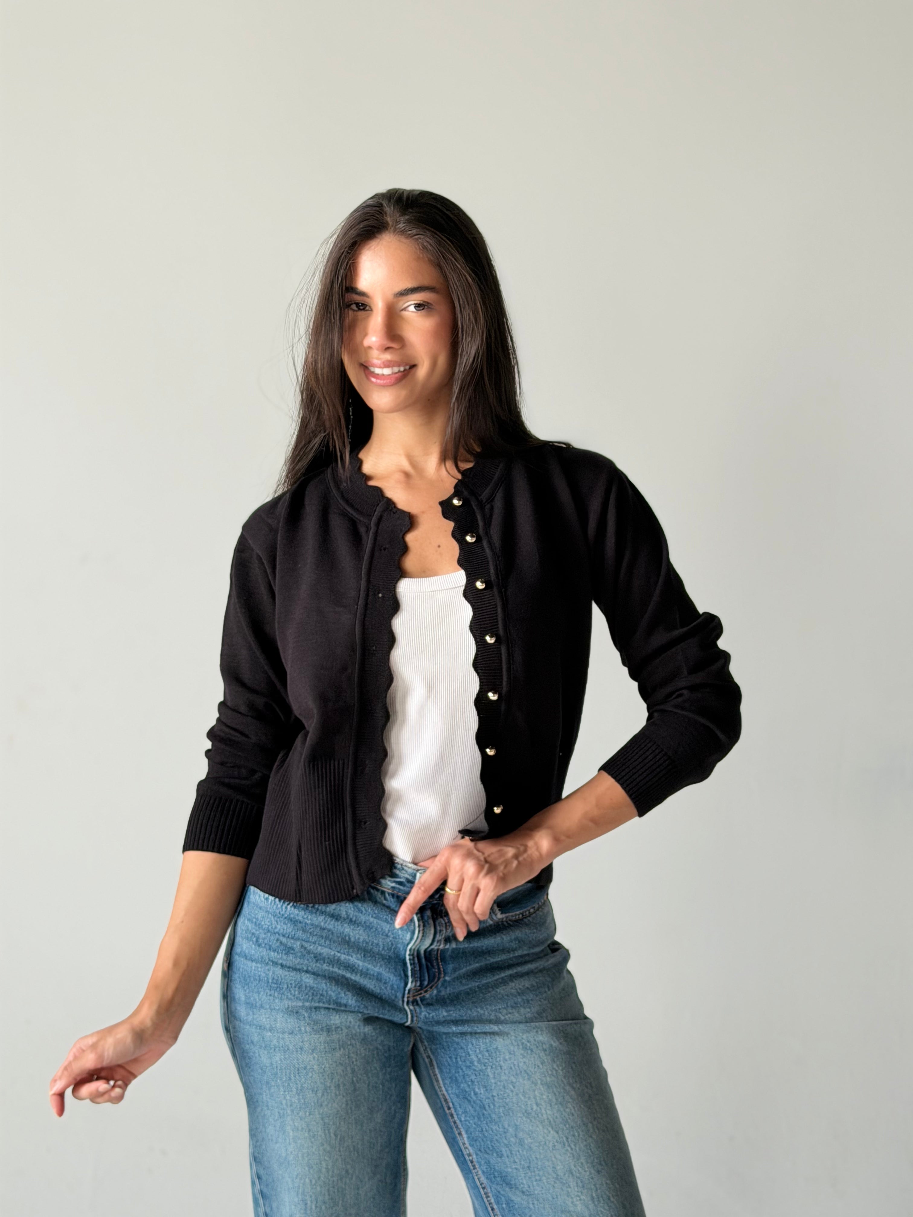 Soft Knit Cardigan in Black