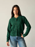 Soft Knit Cardigan in Dark Green