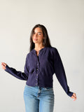 Soft Knit Cardigan in Navy Blue