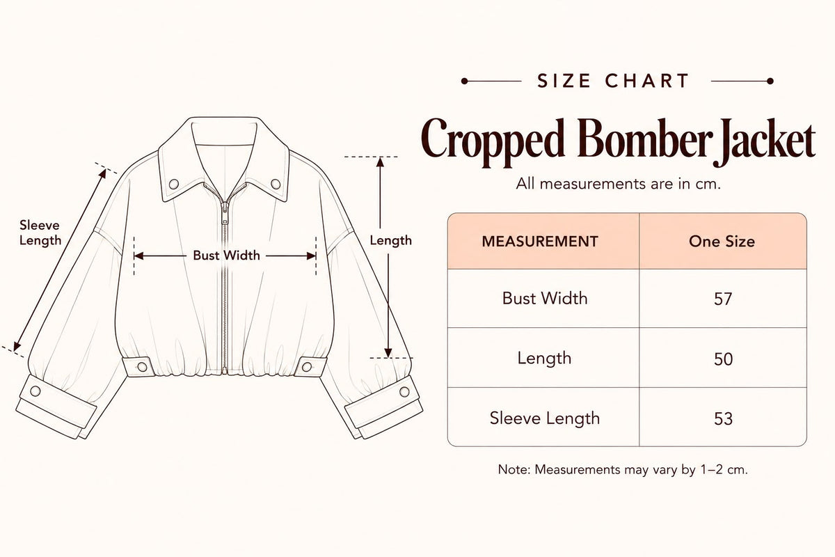 Cropped Bomber Jacket in Beige