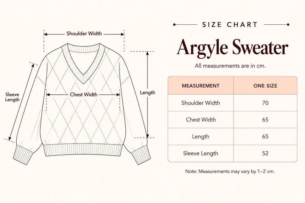 Argyle oversized Polo Sweater in Black