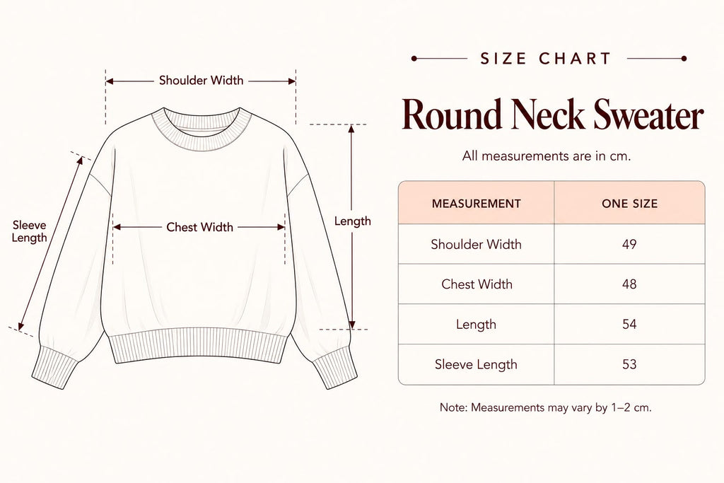 Round Neck Sweater in Beige