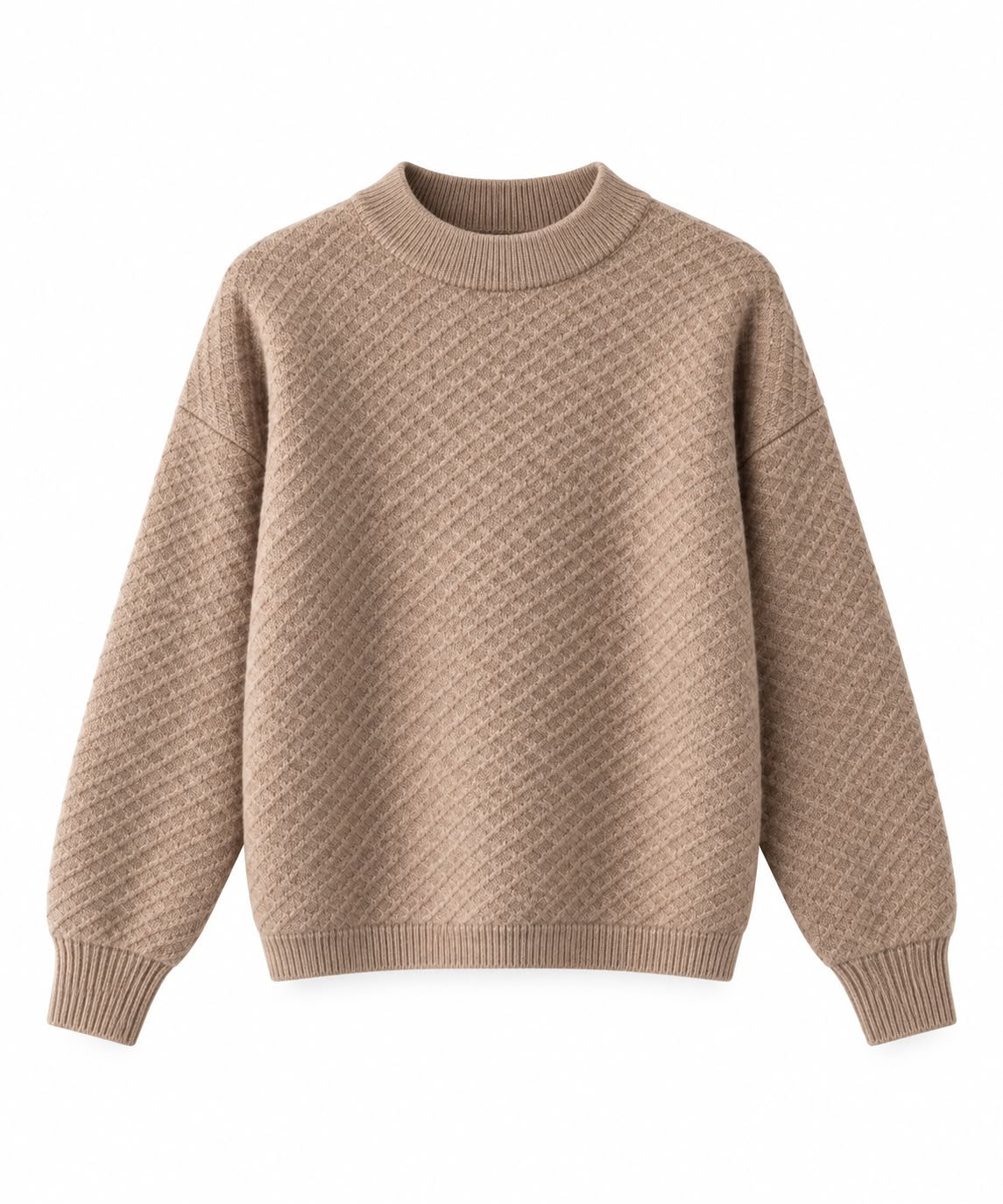 Round Neck Sweater in Beige