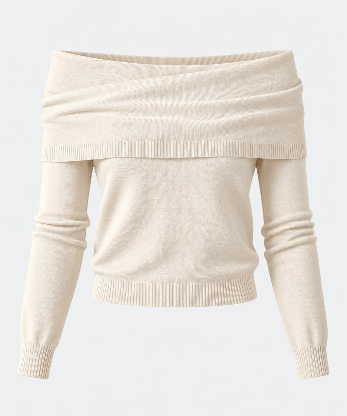 Off-Shoulder Sweater in White