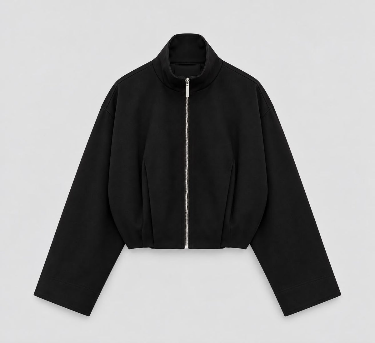 High-Neck Bomber Jacket In Black