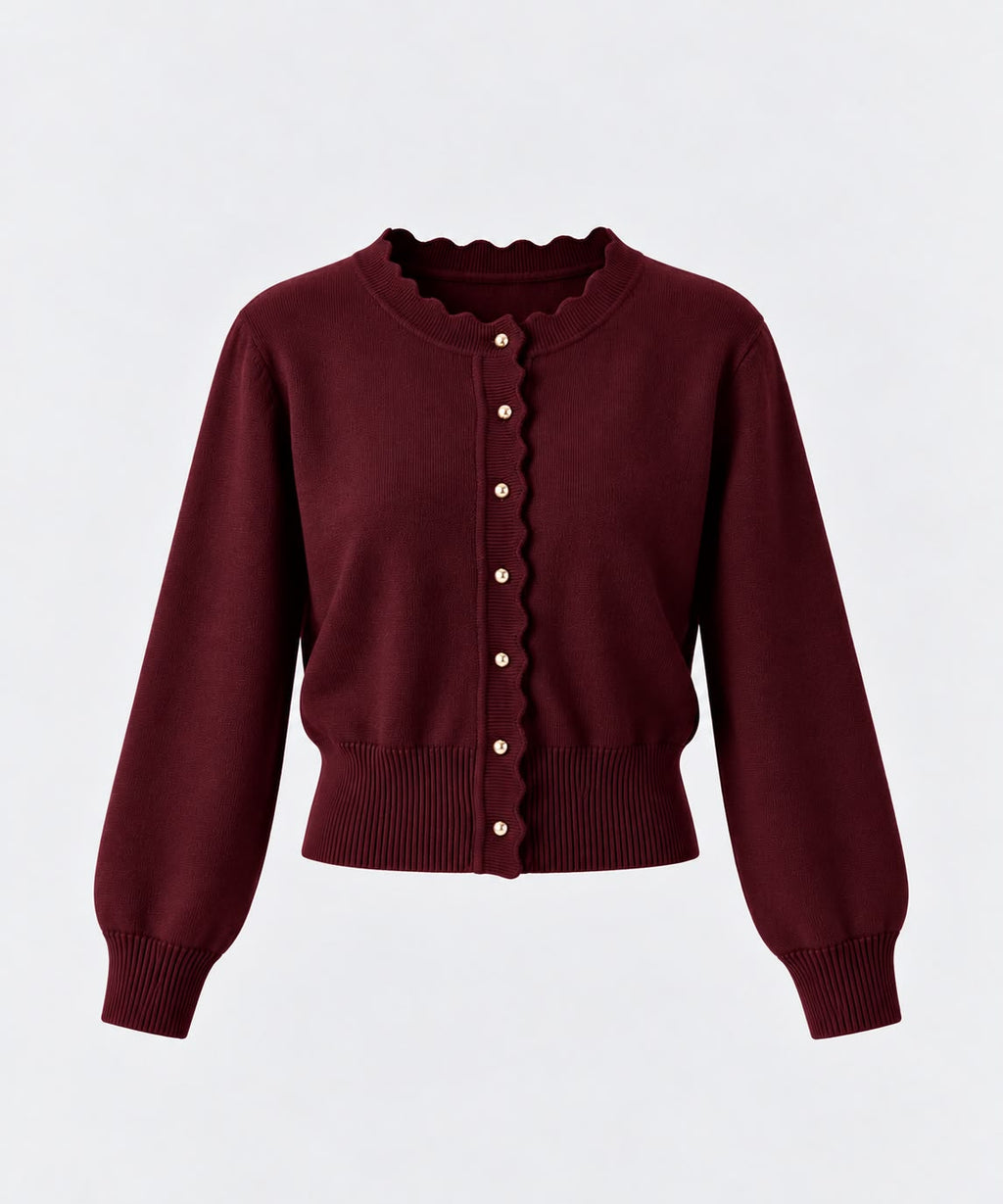 Soft Knit Cardigan in Burgundy