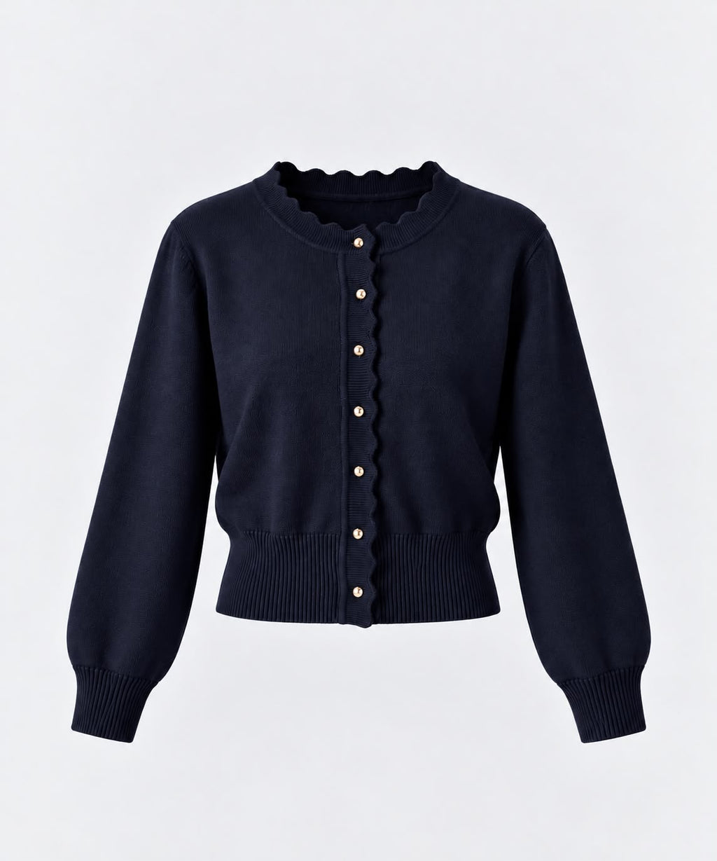 Soft Knit Cardigan in Navy Blue