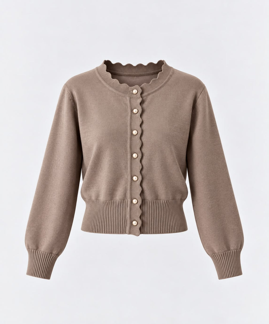 Soft Knit Cardigan in Beige