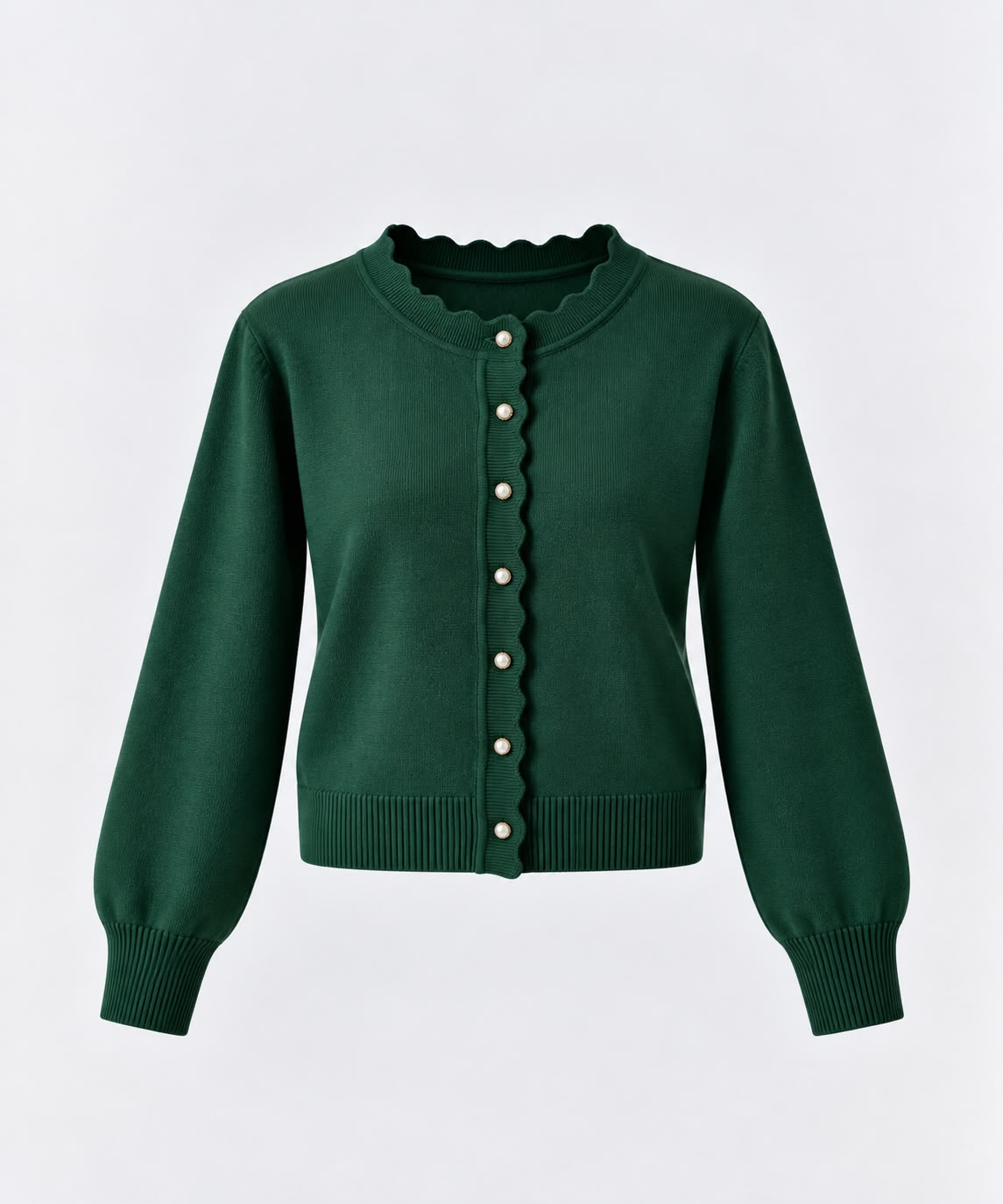 Soft Knit Cardigan in Dark Green