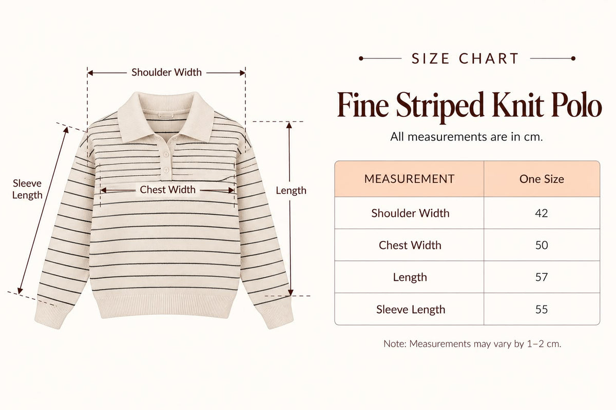 Fine Striped Knit Polo in Beige x Brown